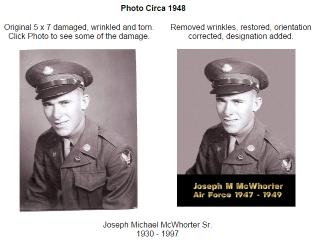before and after photo circa 1948
