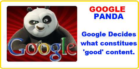 With Panda, Google decides what constitutes good Content. 