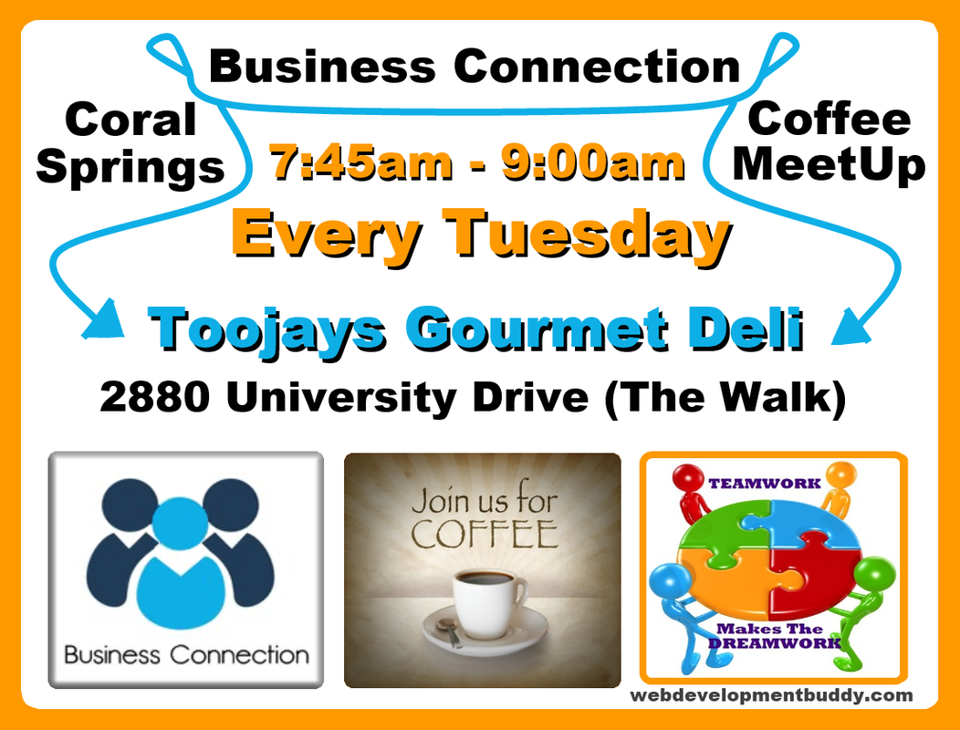 Business Connection Coffee MeetUp Door Magnet Graphic